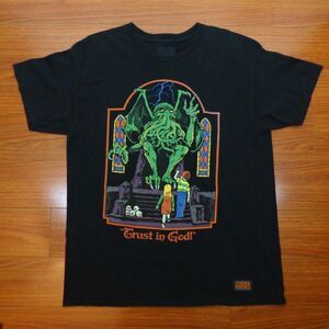Steven Rhodes Trust in God T Shirt Mens L Black Cthulhu Lovecraft Mythos Horror